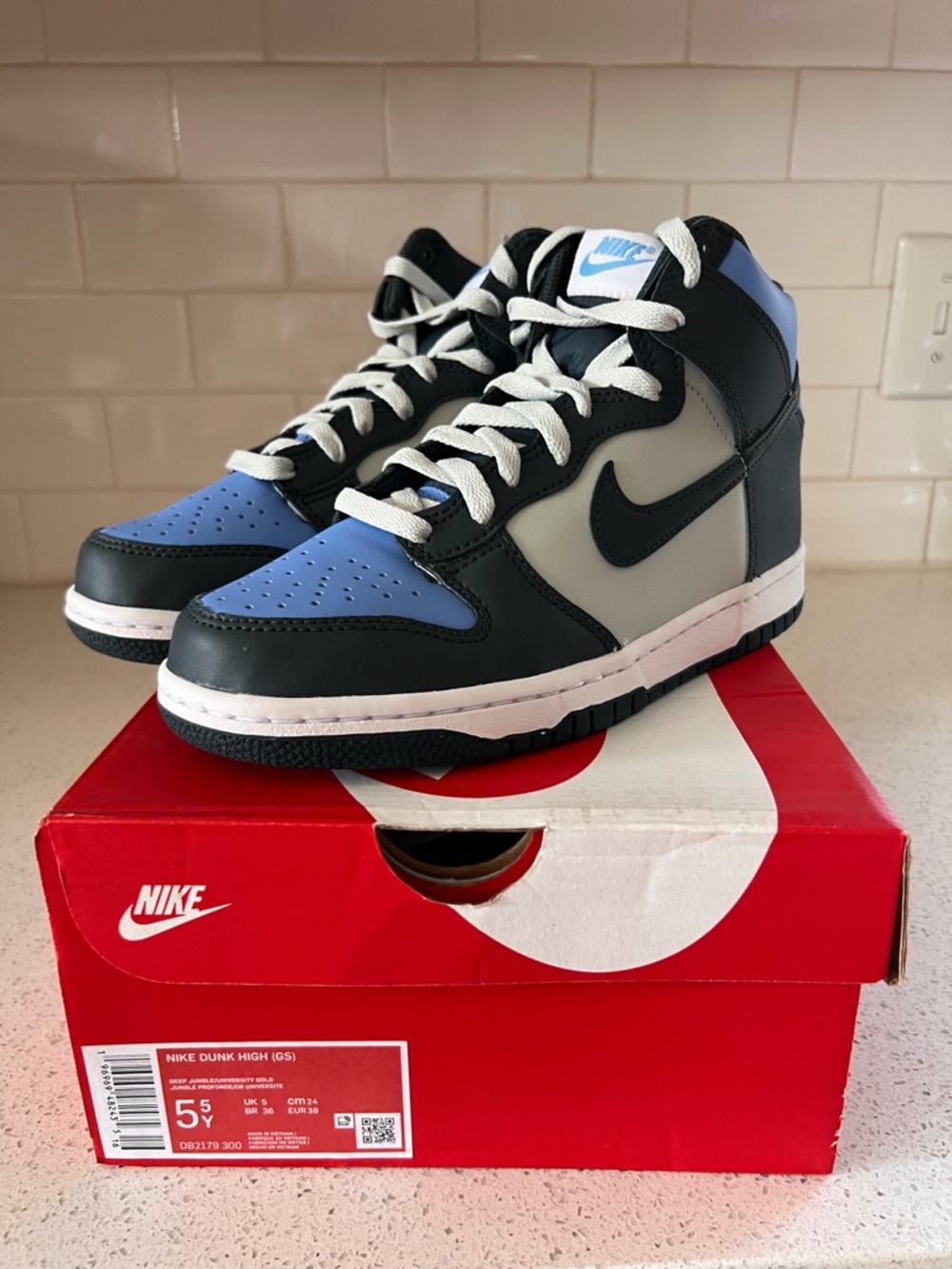Nike Dunk High Deep Jungle University Blue Size 5.5Y